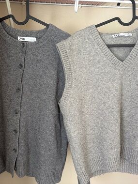 Zara wool cardigan & vest